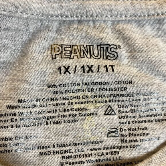 Peanuts Character Plus Size 1X Casual Tee Shirt - Picture 6 of 6